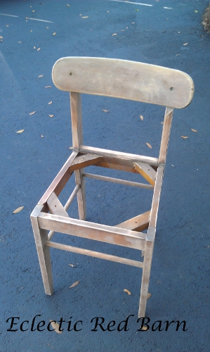 Stripped and sanded chair