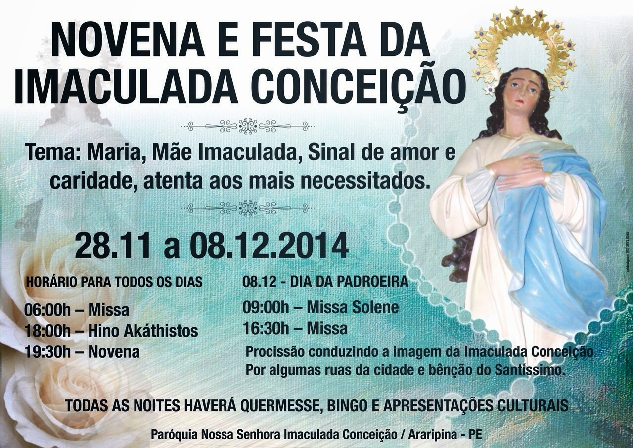 Araripina em Foco Começa hoje o Novenário de Nossa Senhora da Conceição