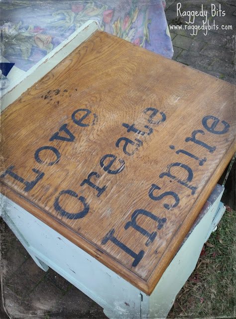 Up Cycled "Love, Create, Inspire" Cupboard. | www.raggedy-bits.com Up Cycled "Love, Create, Inspire" Cupboard. | www.raggedy-bits.com