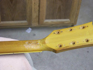image results for Repair of a Les Paul guitar with snapped neck at headstock