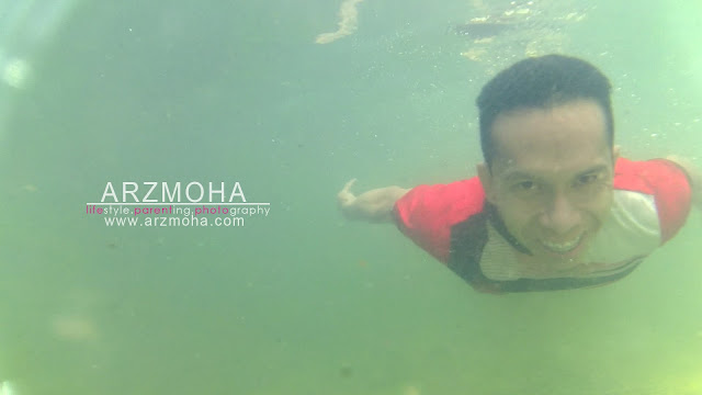 selfie, gambar dalam air, taman rimba pulau pinang, arzmoha, underwater selfie,