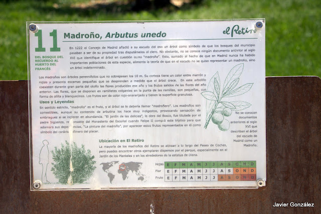 Parque del Retiro de Madrid. Itinerario 2.Del Bosque del Recuerdo al Huerto del Francés