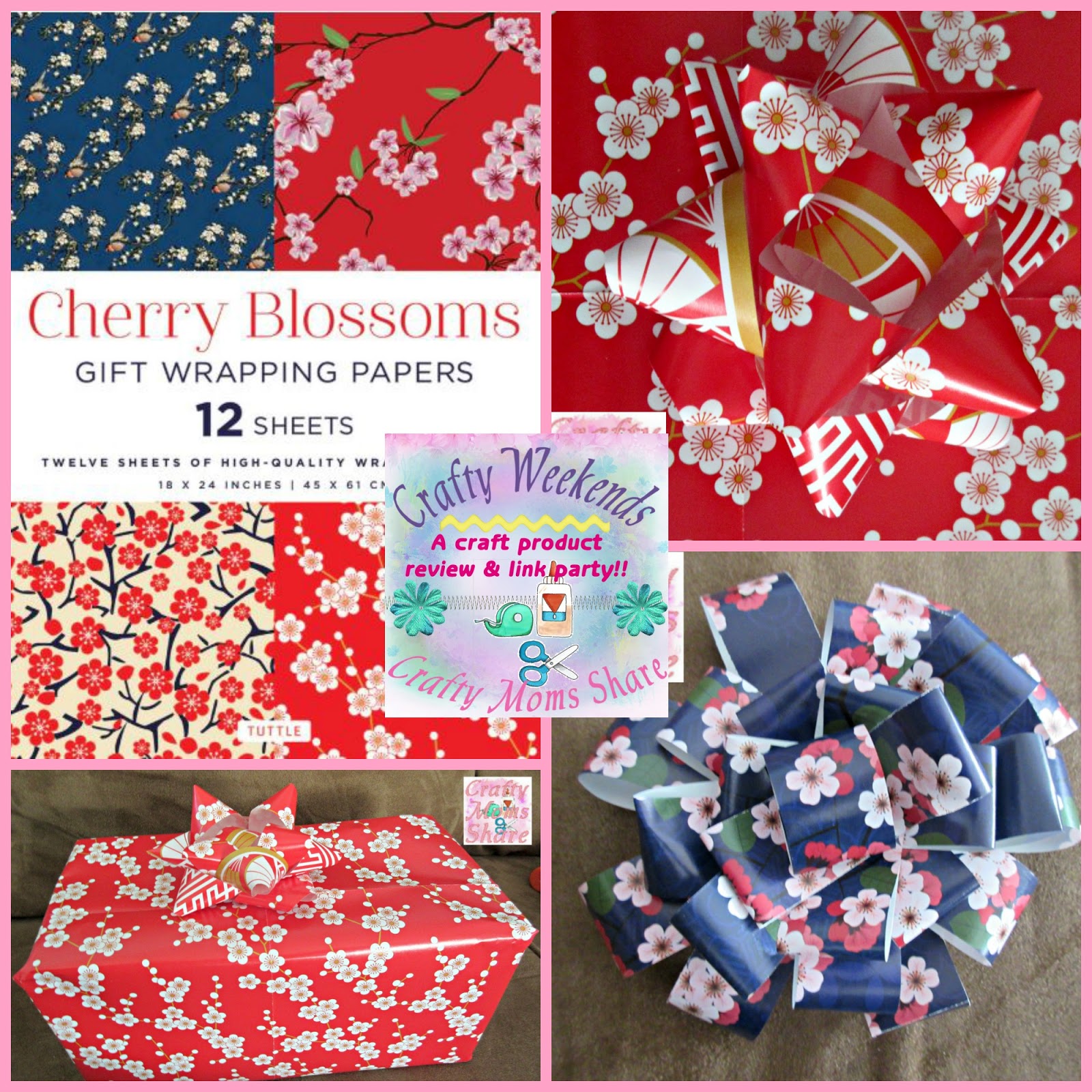 Crafty Moms Share DIY Gift Bows with Cherry Blossoms Gift Wrapping