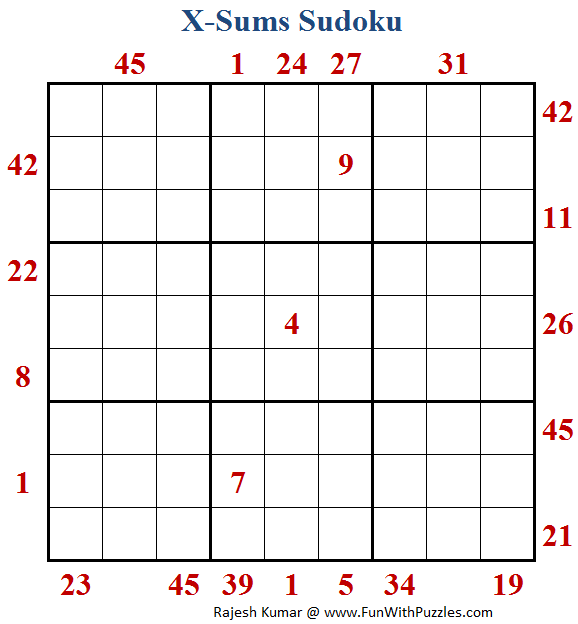 X-Sums Sudoku (Daily Sudoku League #163)
