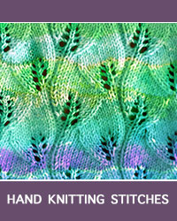 Learn Overlapping Leaves Lace Pattern with our easy to follow instructions at HandKnittingStitches.com