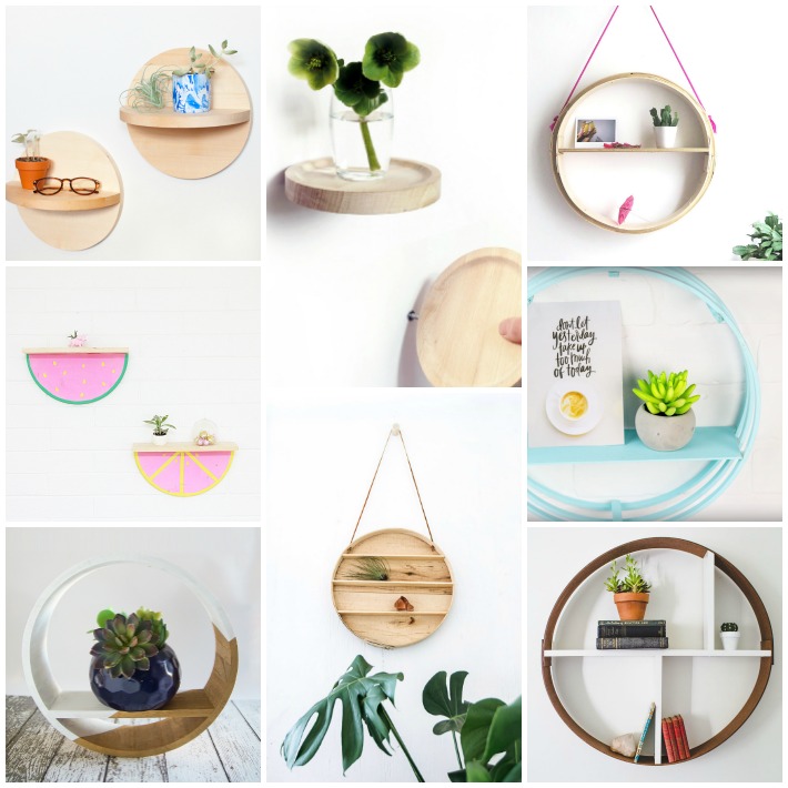 8 proyectos diy para crear estanterías circulares