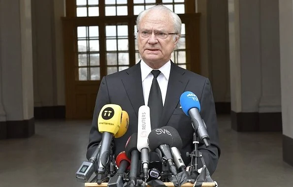 King Carl Gustaf and Queen Silvia, Crown Princess Victoria, Prince Carl Philip and Princess Sofia attend meeting about the terrorist attack in Stockholm