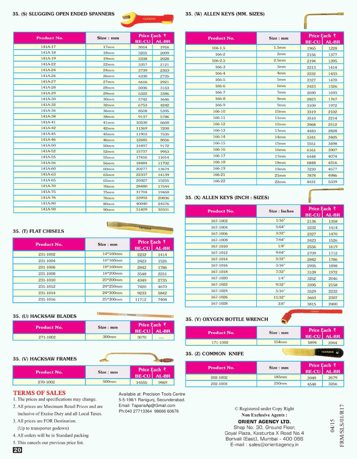 Taparia Hand Tools Taparia Tools Price List and Catalogue