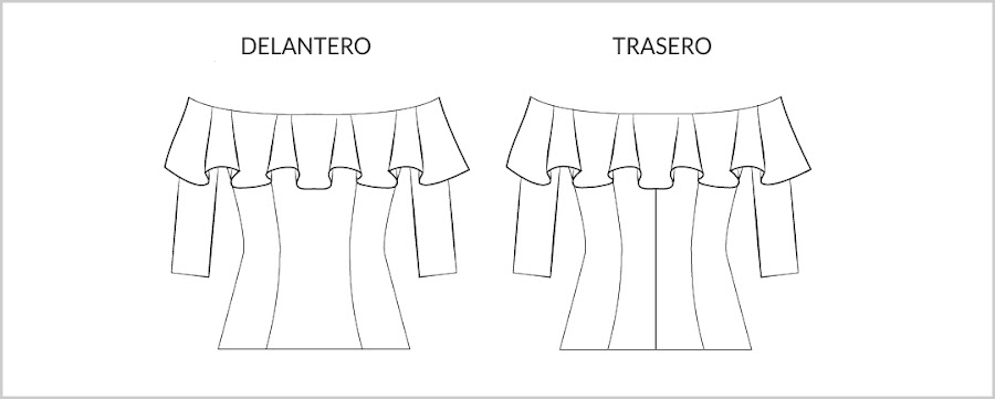 Dibujo plano patrón blusa zahara