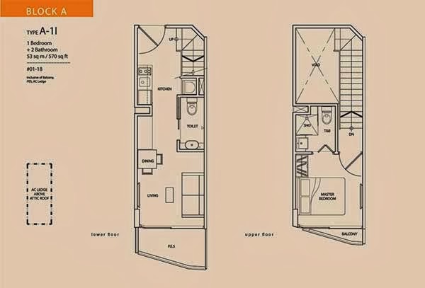 Guillemard Suites 1 bedroom floor plan