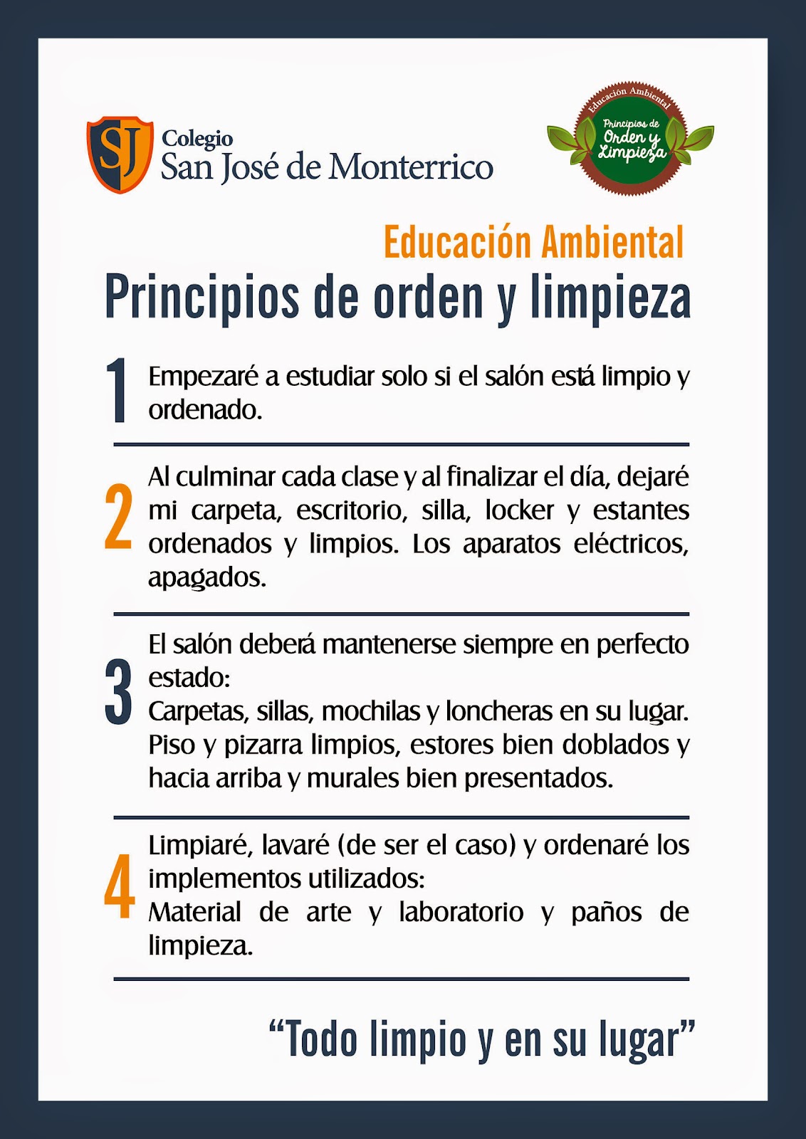 inicio de campaña de orden y limpieza san josé de monterrico