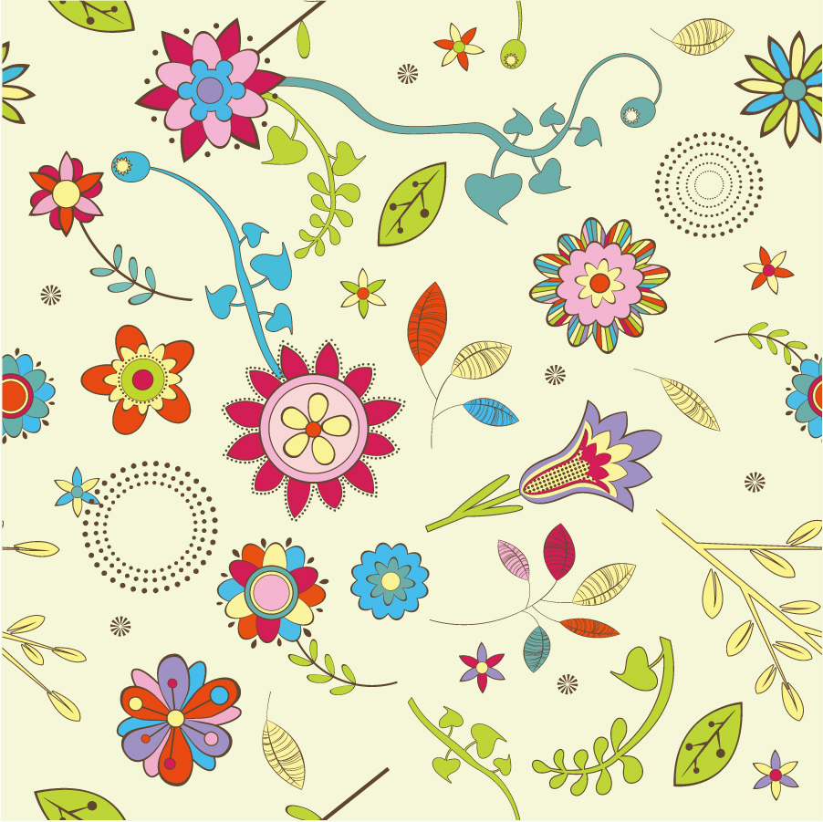 幾何学的な花模様の背景 Abstract Flower Pattern Background イラスト素材
