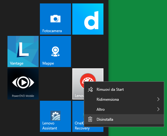 Come rimuovere le app installate sulle piastrelle del menu Windows 10