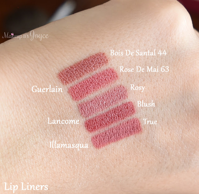 Guerlain Bois De Santal 44 Rose De Mai Bulgarie 63 Lancome Rosy Blush Illamasqua True Lip Liner Swatches