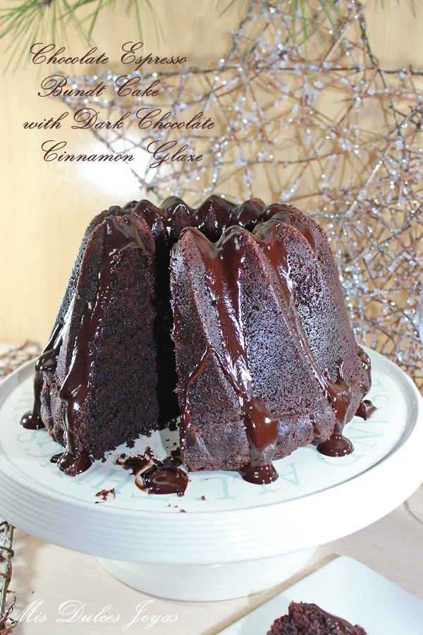 Chocolate Espresso Bundt Cake with Dark Chocolate Cinnamon Glaze [Mis