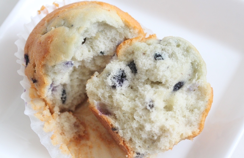 Marks and Spencer blueberry muffins halved