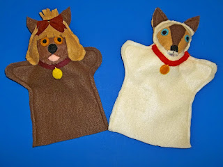 dog and cat puppets