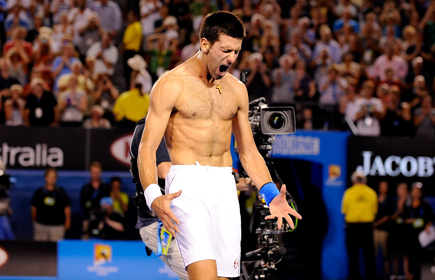 Novak Djokovic's Australian Open 2012 victory pictures...