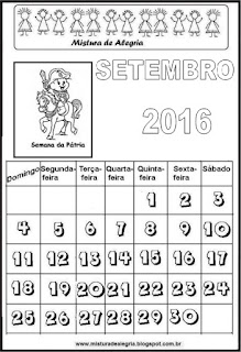 Calendário de 2016 - setembro Calendário de 2016 - setembro