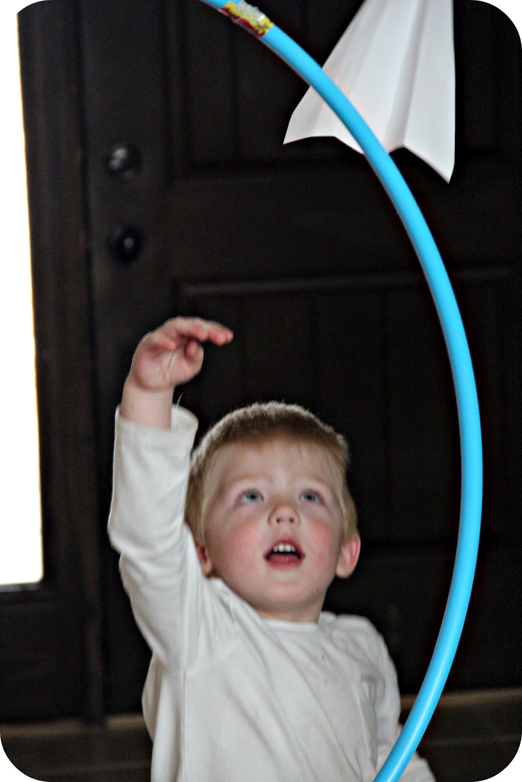 Blue Skies Ahead Flight School...with paper airplanes and hula hoops )
