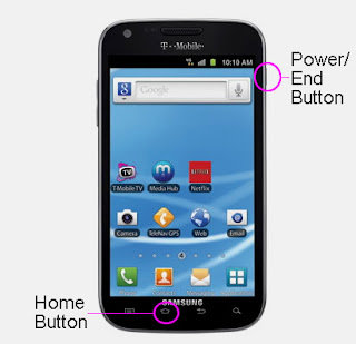 T-Mobile Samsung Galaxy S2 T989 taking screenshot buttons