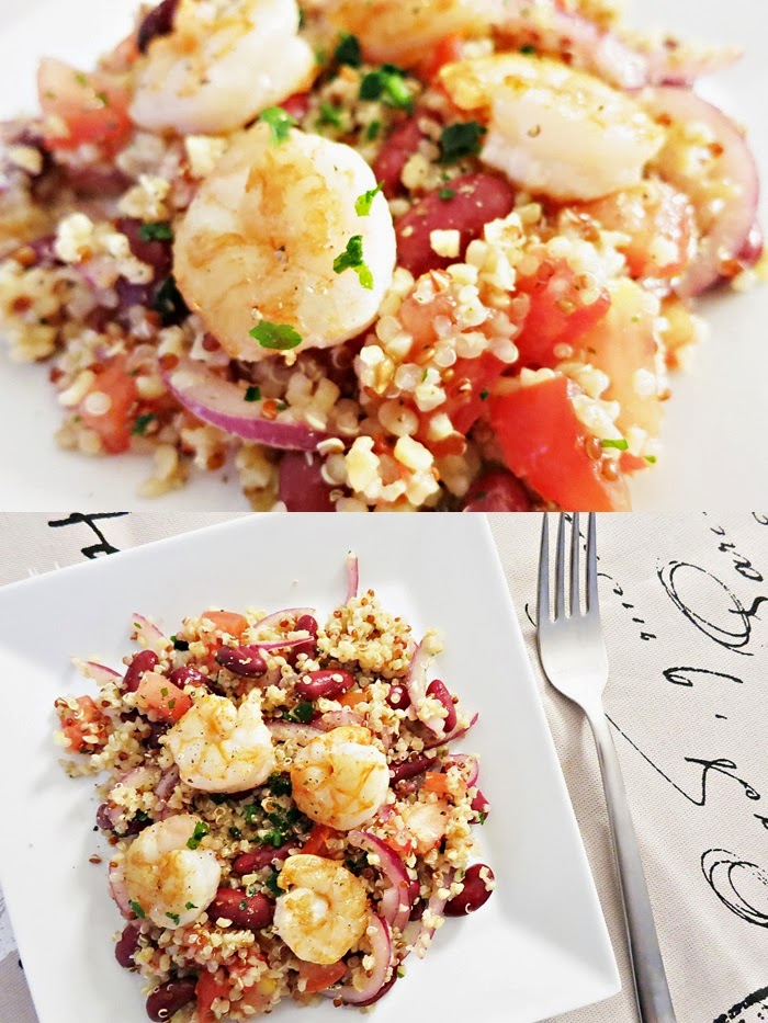 Quinoa Salat mit Shrimps