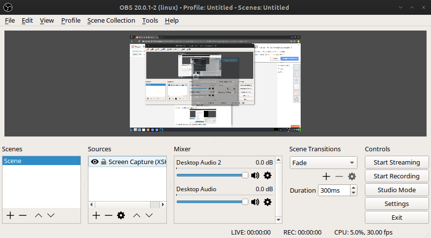 Open Broadcaster Software - Screen Recorder & Streaming on archlinux