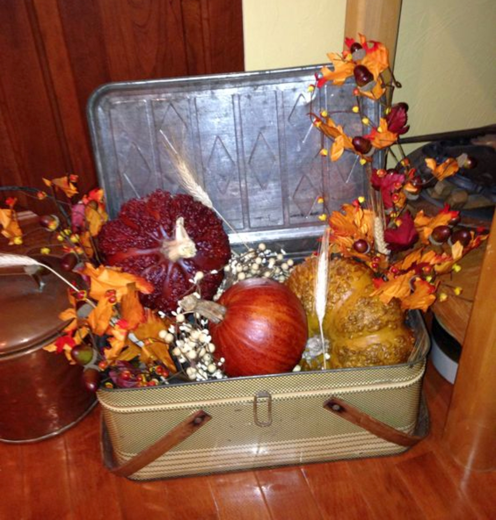 Fall picnic basket arrangement