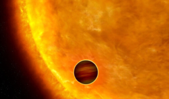 Artist’s impression of a transiting hot-Jupiter planet. The recently  discovered KELT-16borbits so close to its host that it zips  around it in less than a day! - NASA/ESA/G. Bacon (STScI)
