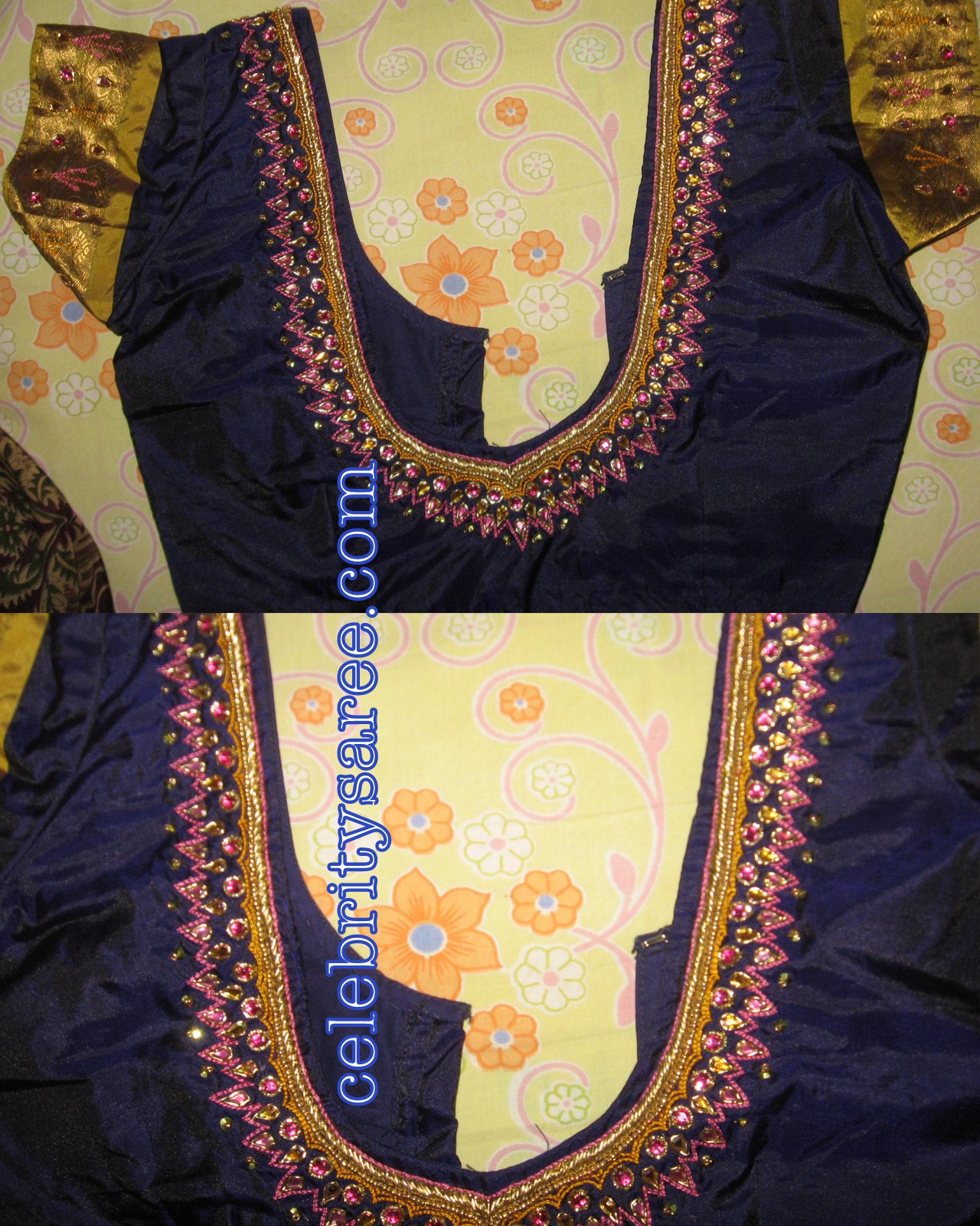 Silk Embroidery Designer Hand Work Blouses Gallery 1
