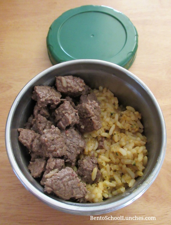 How To Pack Hot Lunches For School - Steak & Broccoli Cheese Rice