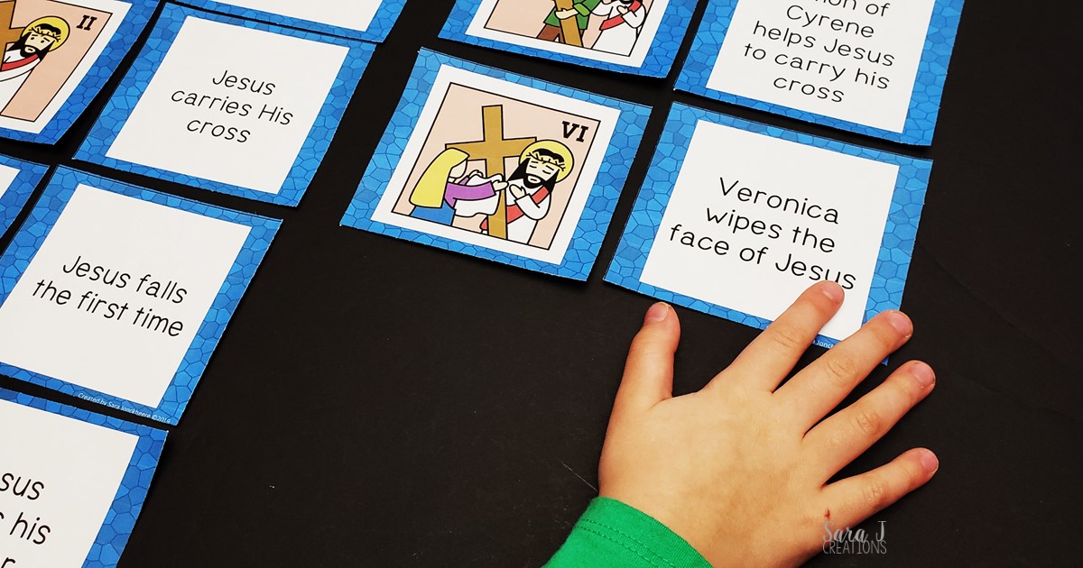 Stations of the Cross Matching Cards Freebie | Sara J Creations