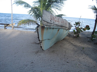 Belizean dugout canoe with wide strake