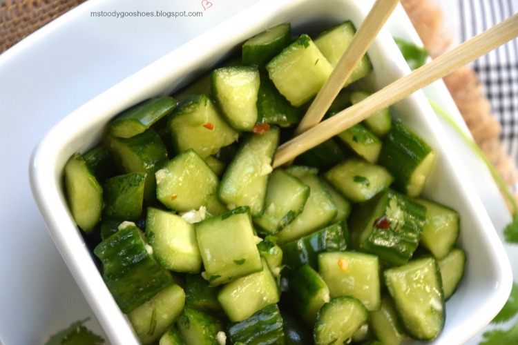 Chinese Smashed Cucumbers With Sesame Oil and Garlic | Ms. Toody Goo Shoes
