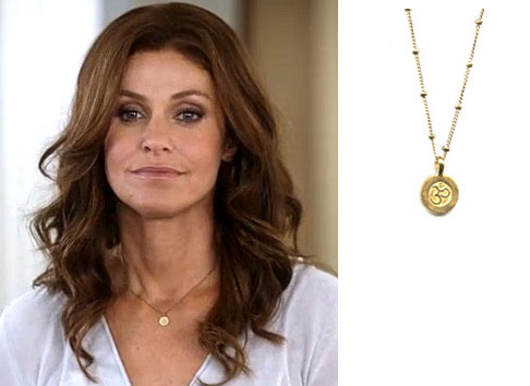 Amy Brenneman wears a necklace by Peggy Li Creations