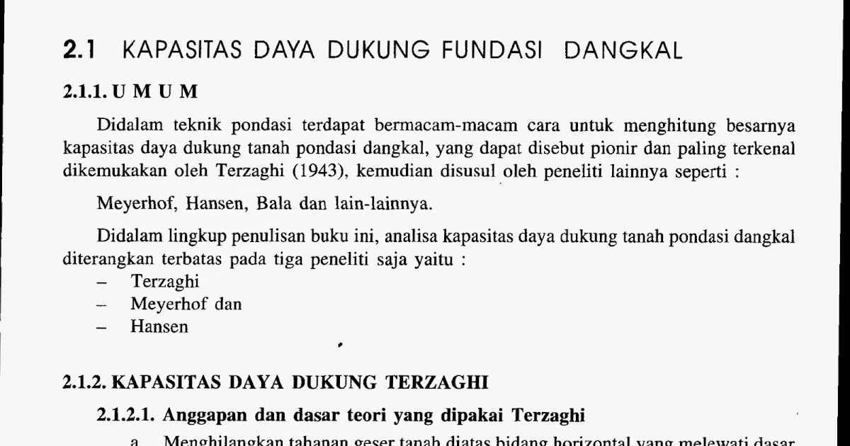 Abdillahstudio Daya Dukung Pondasi Dangkal Terzaghi Meyerhof
