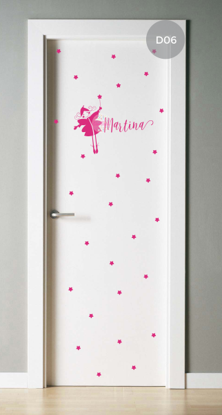Vinilo Decorativo Puerta Dormitorio Bailarinas Hadas Musica | CDM