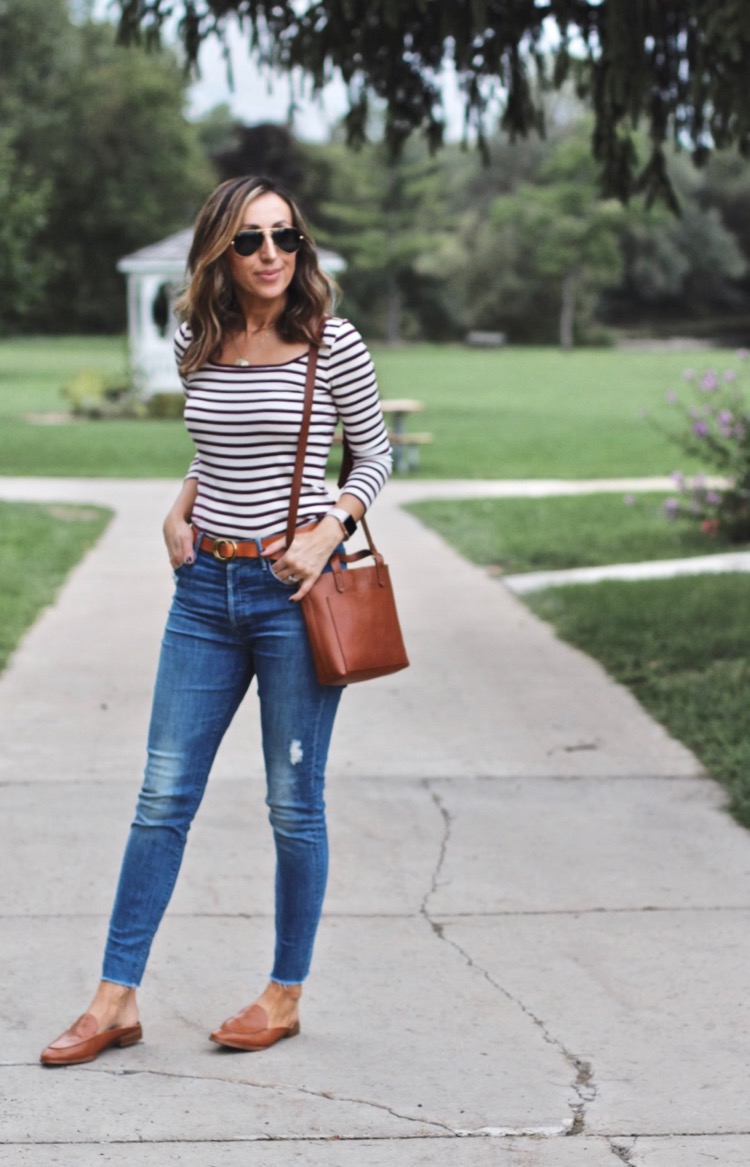 Cognac Accessories + Stripes - Lilly Style