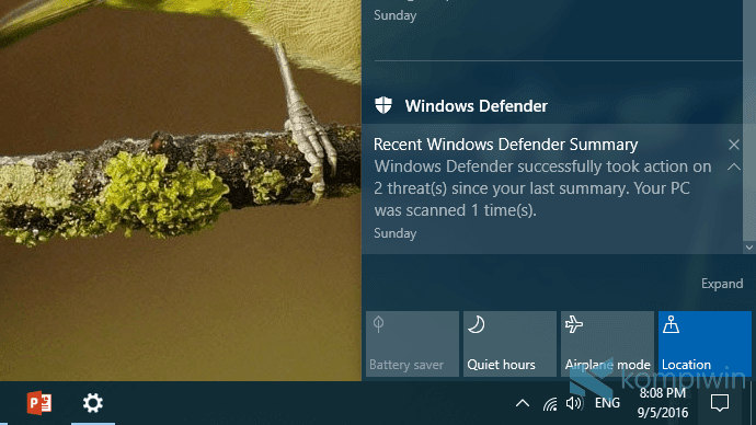 cara matikan notifikasi windows defender