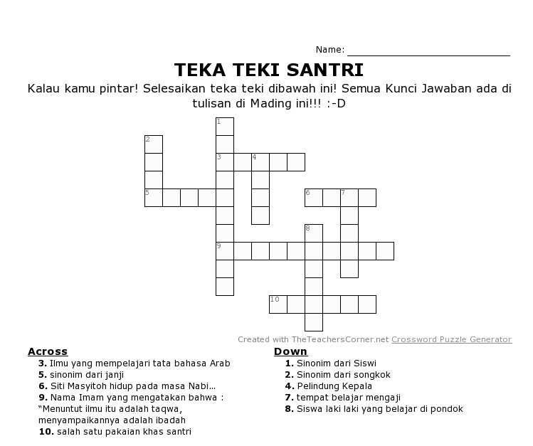 TEKA TEKI SANTRI (Berhadiahhh!!!) SMP ALGHAZALI SUMENEP