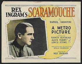 A 1923 poster for a a silent movie version of Sabatini's  breakthrough novel Scaramouche