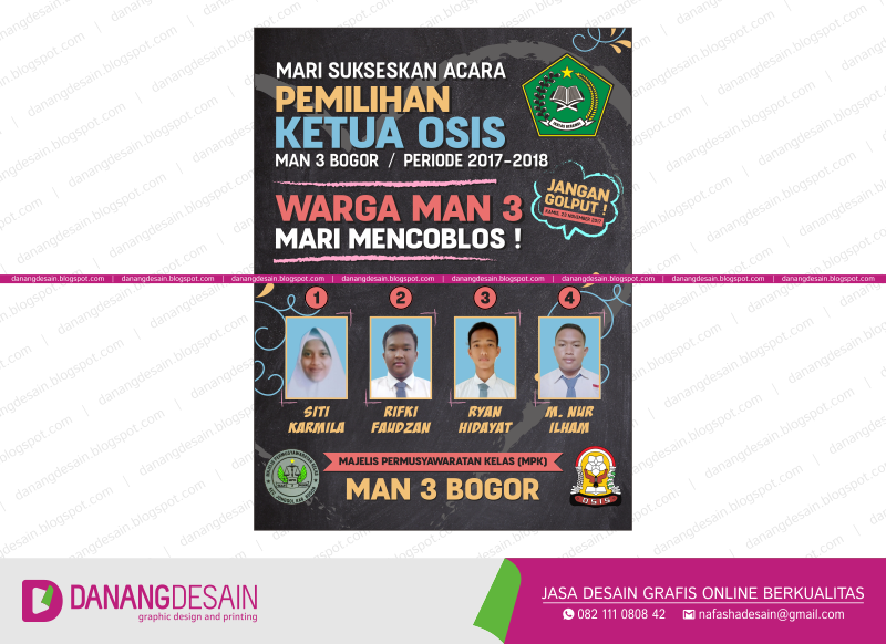 Contoh Desain Spanduk Banner Pemilihan Ketua OSIS Contoh