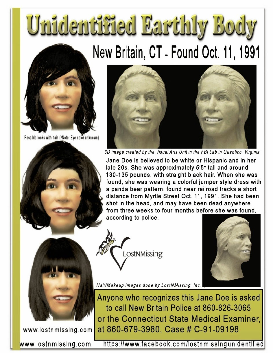 Lostnmissing Inc Unidentified Female Body New Britain Ct Oct 11
