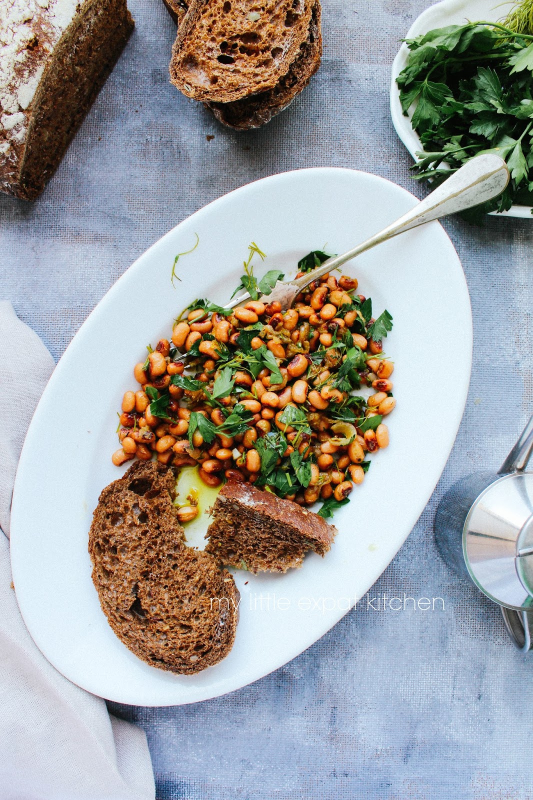 My Little Expat Kitchen Black eyed bean salad with spices and herbs