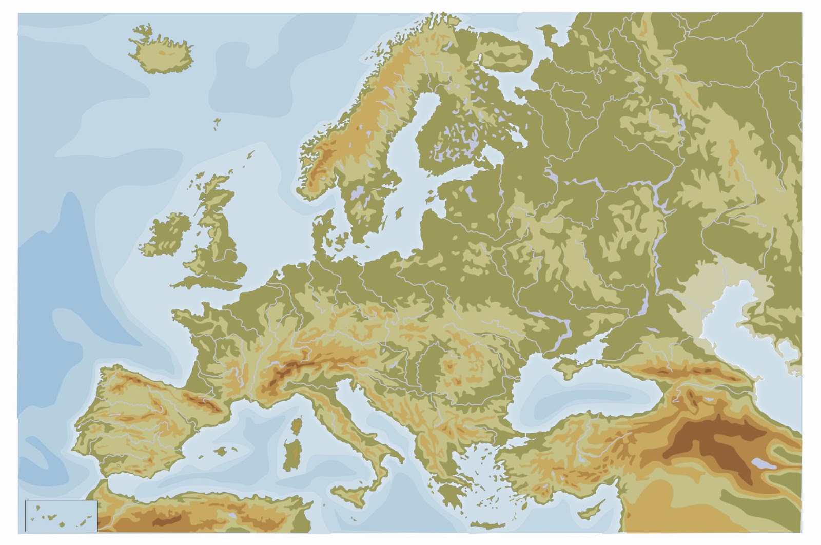 Mapa Mudo Fisico Europa Imprimir Mapa | Sexiz Pix