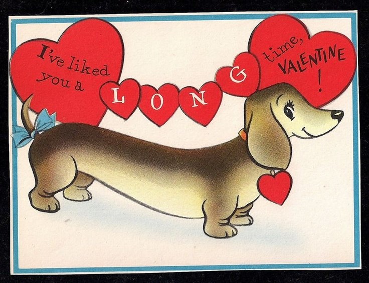 View from the Birdhouse Dear Abby Vintage Dachshund Valentines