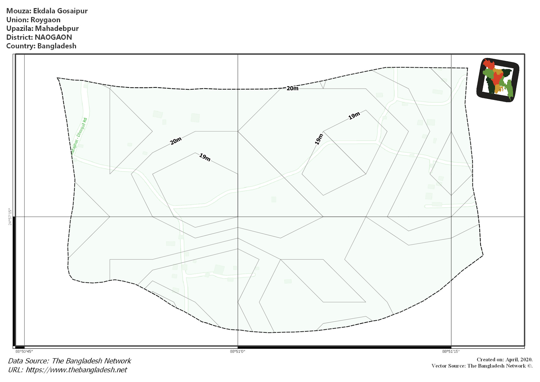 Map of Ekdala Gosaipur Mouza of Mahadebpur Upazila, NAOGAON Map of Ekdala Gosaipur Mouza of Mahadebpur Upazila, NAOGAON, Bangladesh.