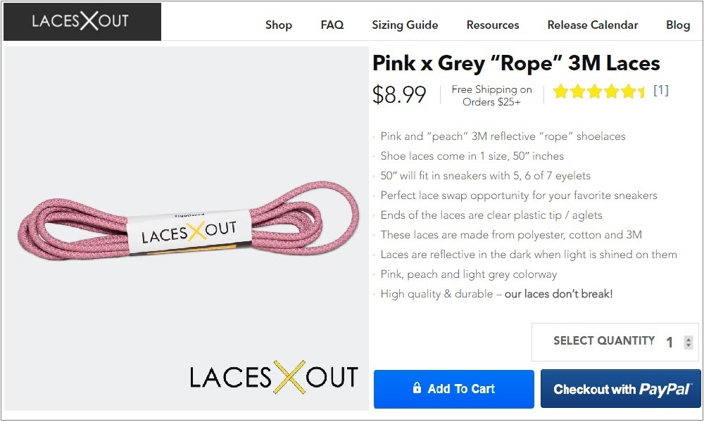 Laces Out, Premier Sneaker Shoelaces site Review ICynosure