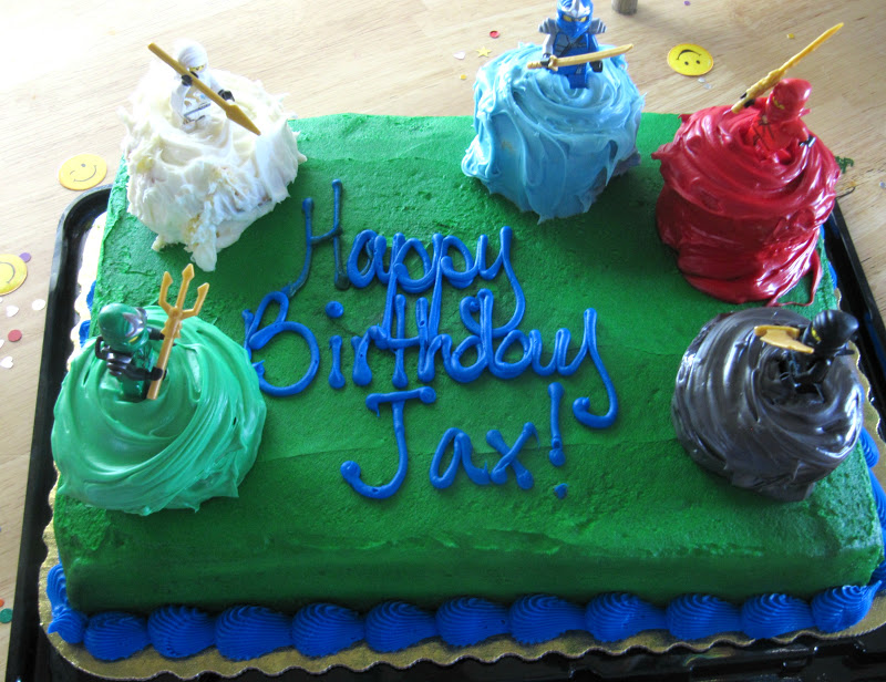Another NinjaGo Birthday Cake &  Worm Cupcakes