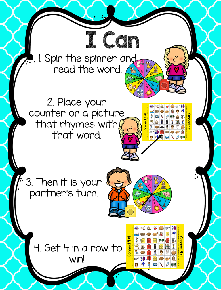 Fun Center Activity Connect 4 Games Kinder Witth Miss. K Literacy